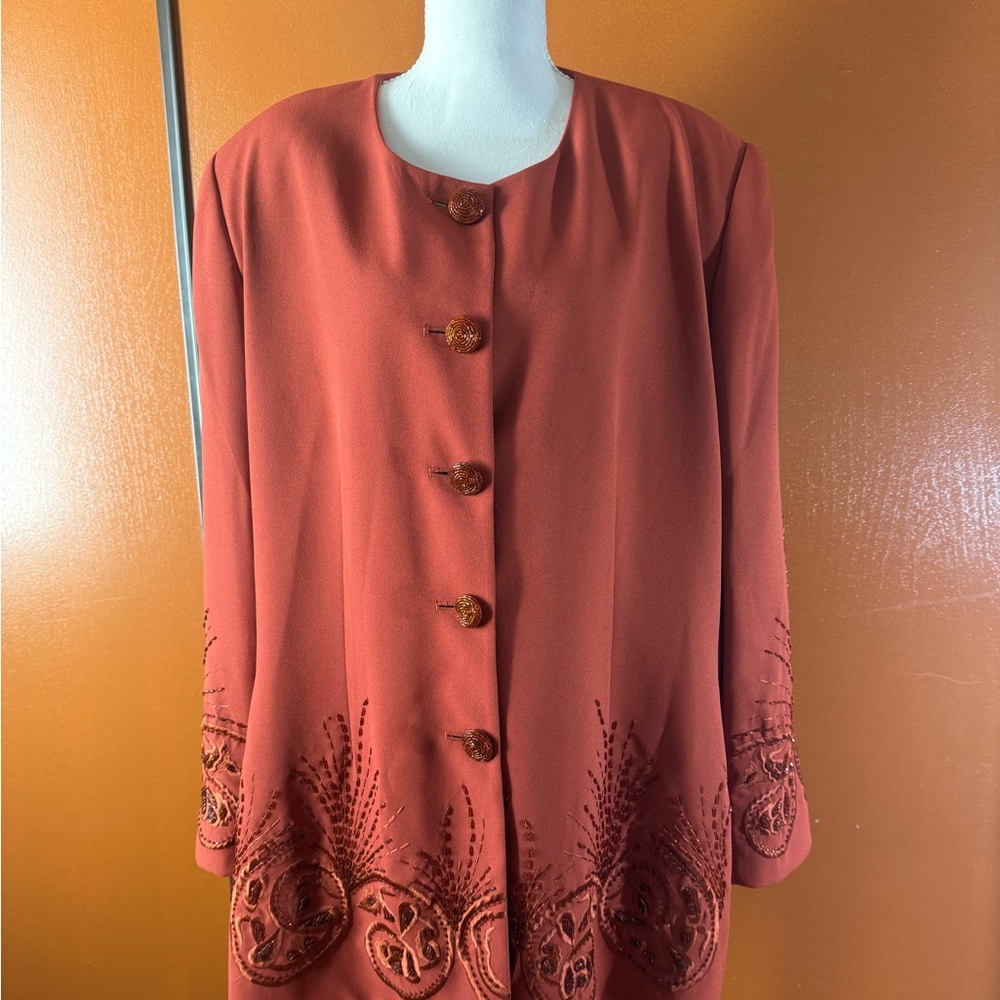 St. Anthony Evening Terracotta Jacket & Skirt (2) piece Vintage NWTS Rare Find